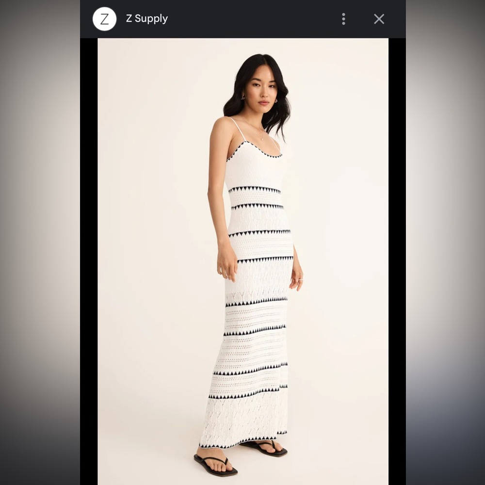 Z Supply Black and White Striped Maxi Dress
